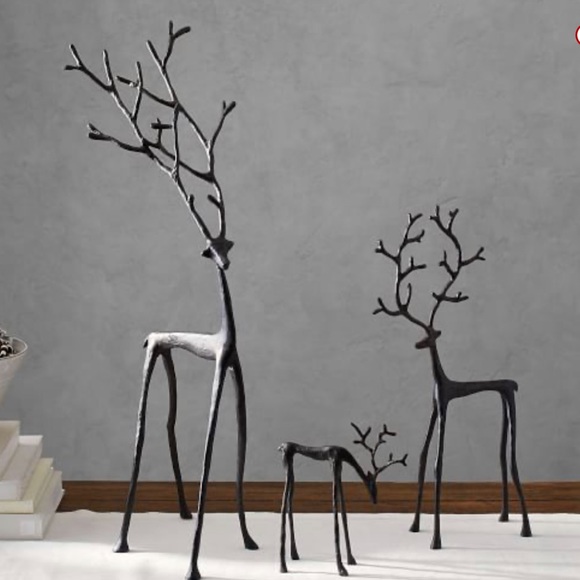 Pottery Barn Small Bronze Sculpted Reindeer - Picture 2 of 2